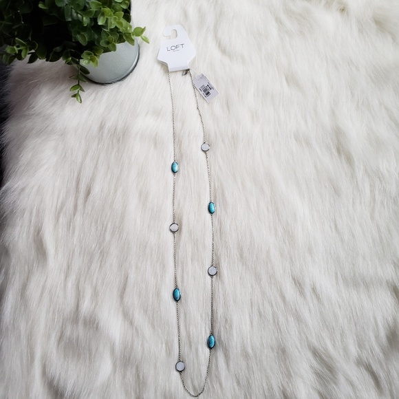 LOFT Turquoise & Mother-of-Pearl Necklace - Picture 6 of 7